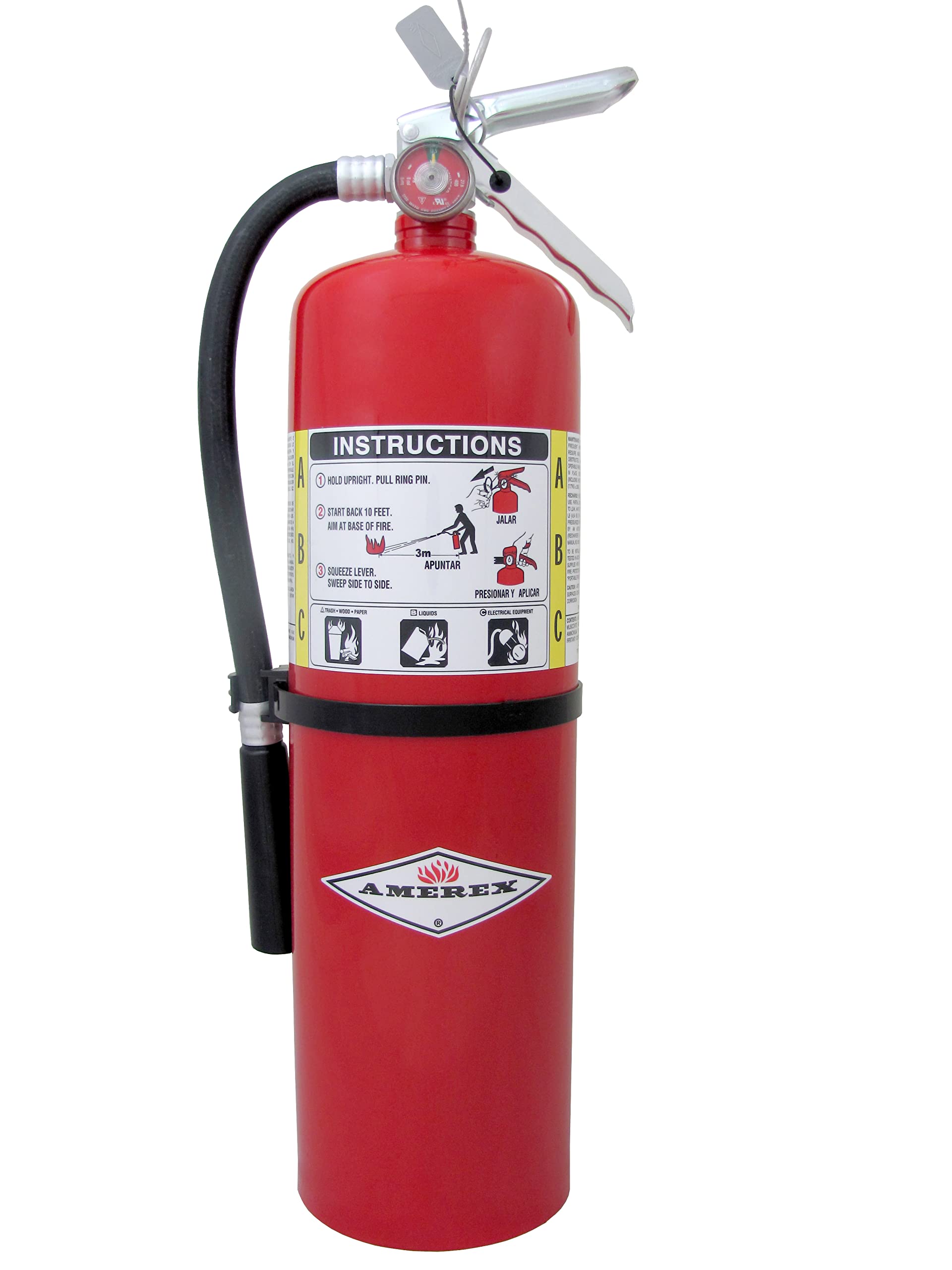 Amerex B456 – 10 LB ABC Fire Extinguisher with Wall Bracket